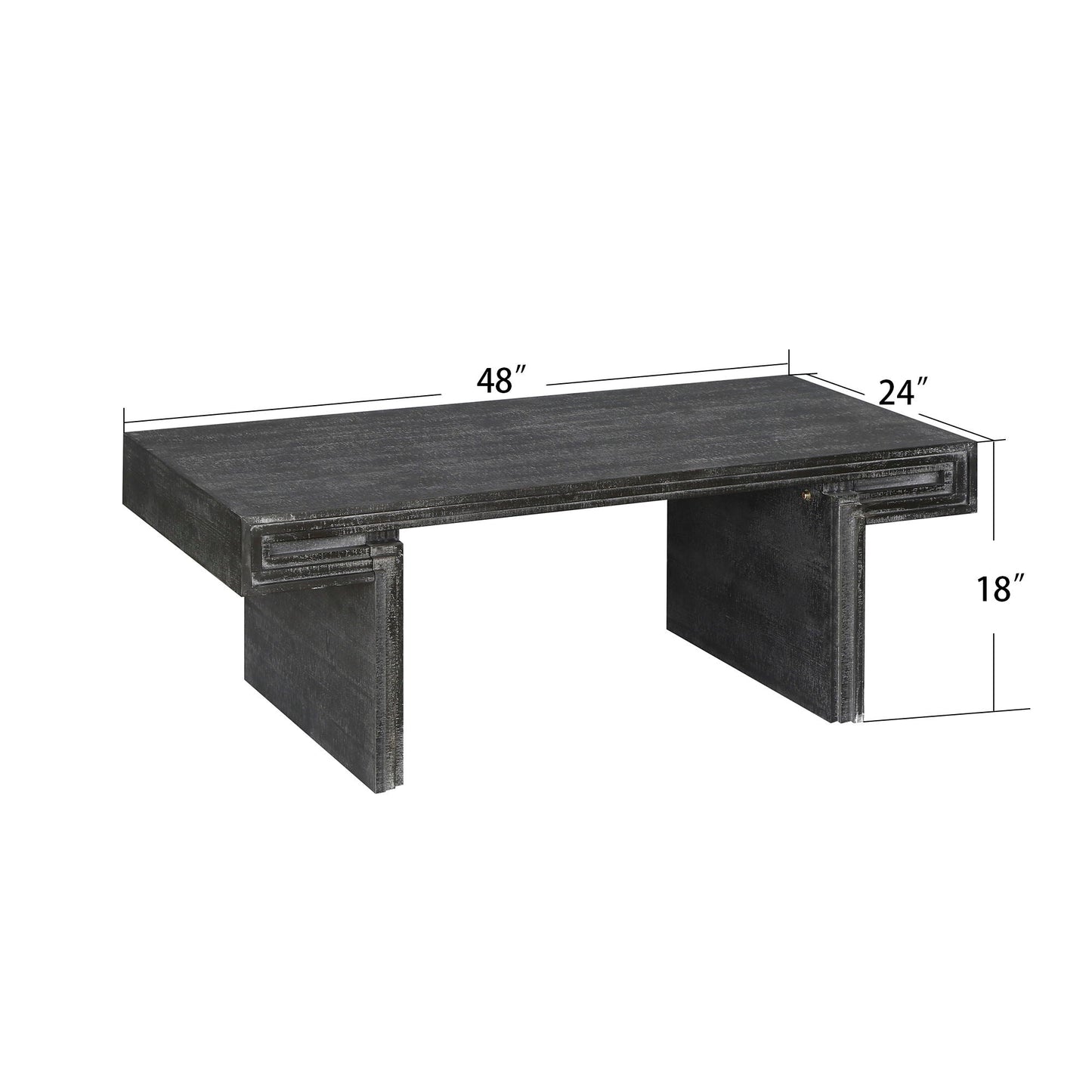 American Vintage Industrial Coffee Table, Double Tier Design Home Essentials