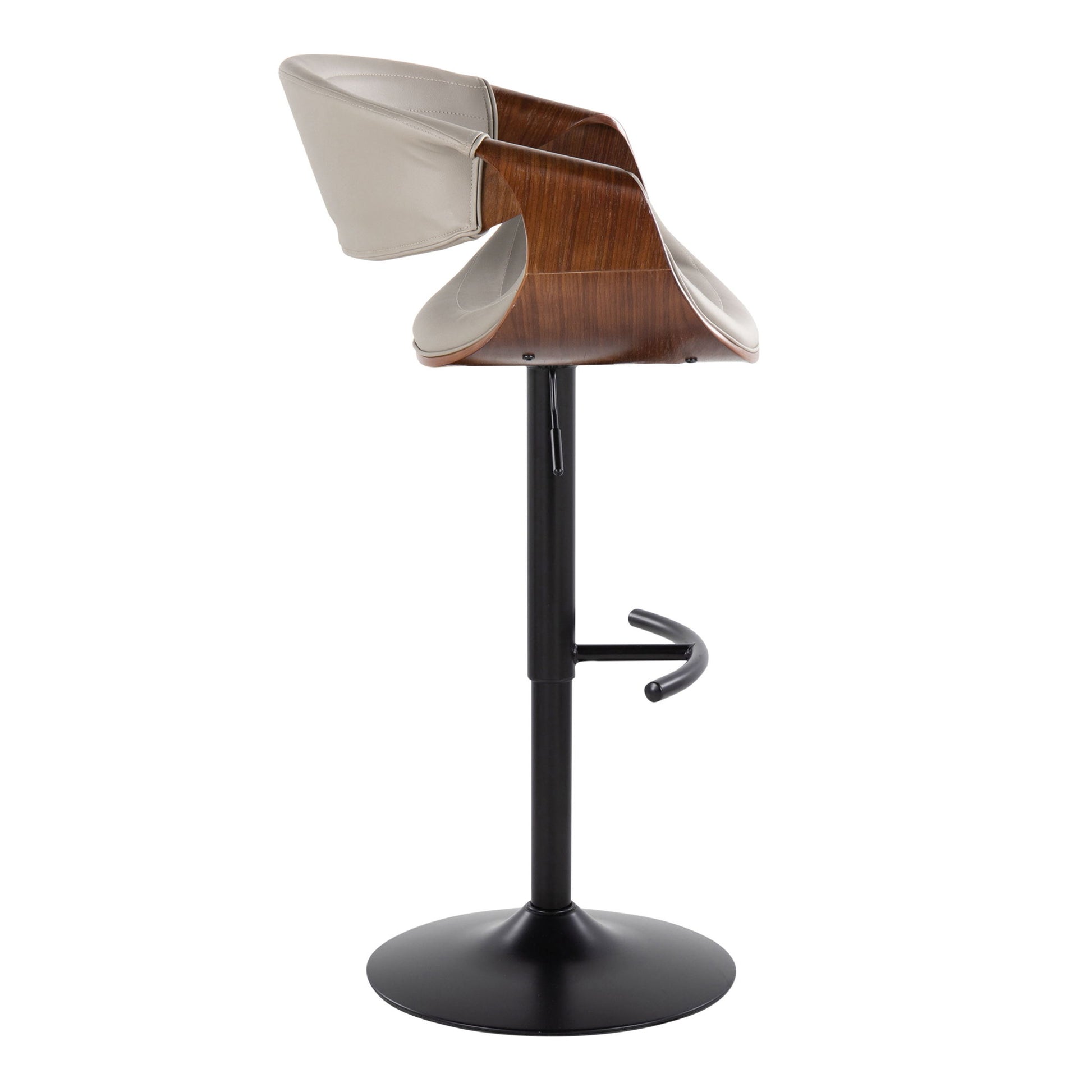 Symphony - Mid Century Modern Adjustable Barstool With Swivel With Rounded T Footrest (Set of 2) Lumi Source