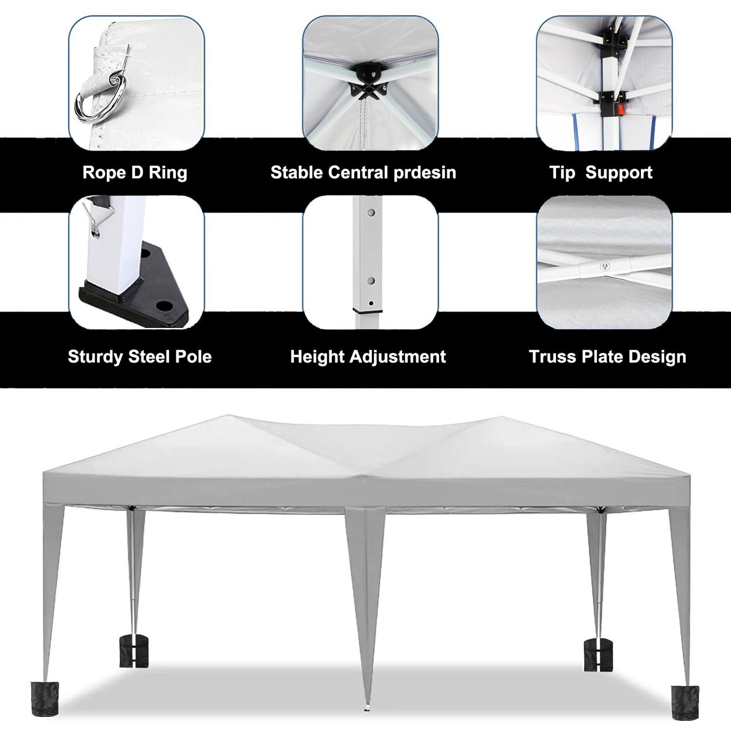 10'X20' Folding Canopy With 6 Removable Sidewalls Outdoor Event Shelter UPF 50+ Gazebo Portable Tents For Parties Beach Camping Wedding Ez Pop Up Canopy Home Essentials