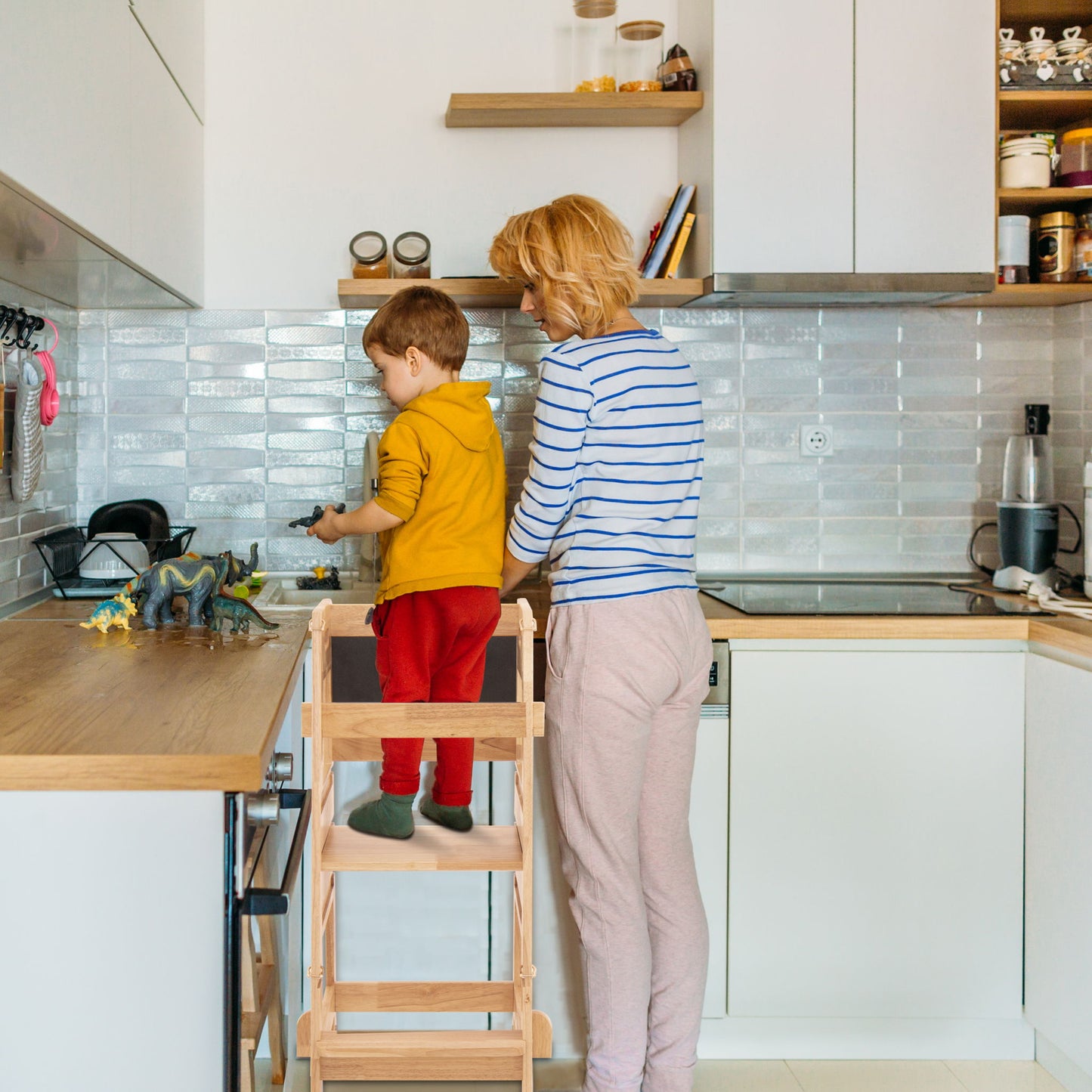 Solid Wood Learning Tower - Wood Home Essentials