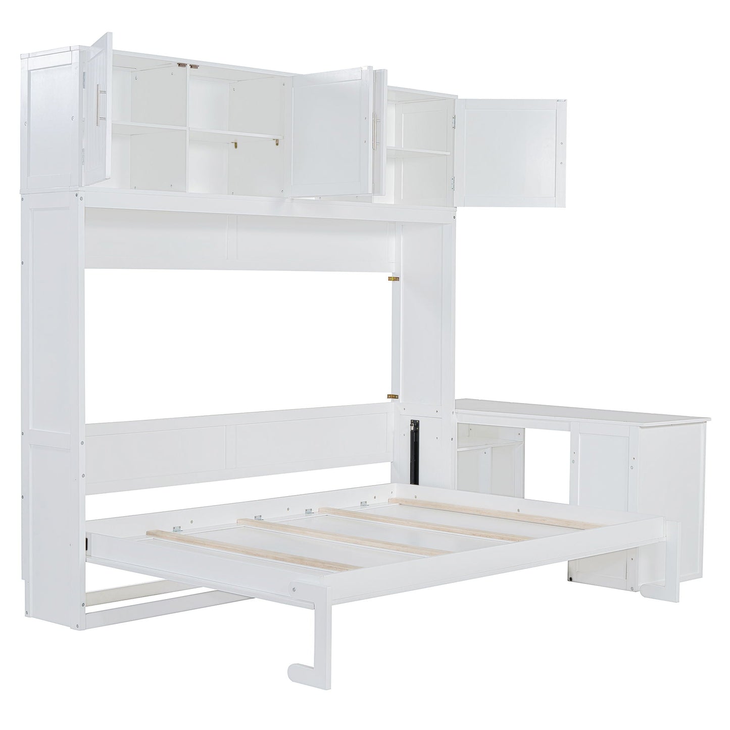 Wall Murphy Bed With Desk And Storage Shelves And Big Cabinets Timeless Haven