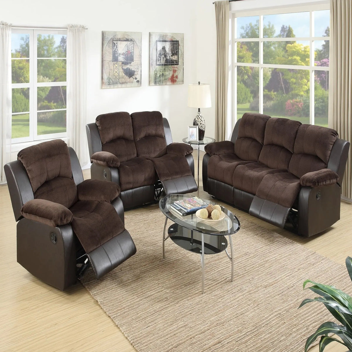 Modern Living Room Set, Reclining Mechanism Home Essentials