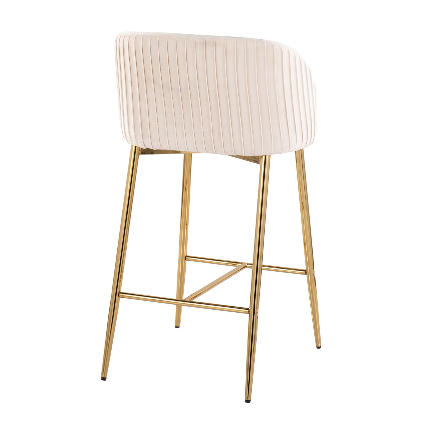 Fran - Pleated Contemporary / Glam Fixed Height Counter Stool (Set of 2) Lumi Source