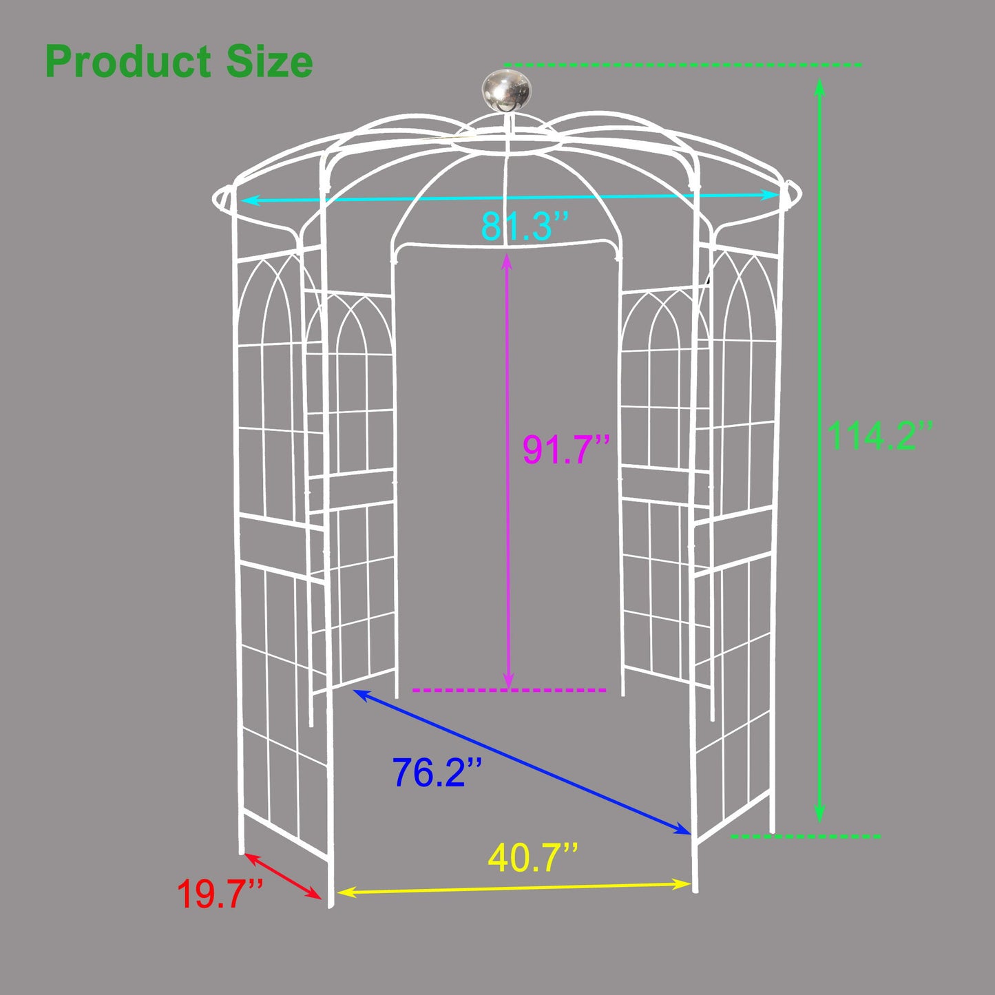 Metal Garden Arch Iron Garden Arbors Gazebo Dia High Birdcage Shape Pergola Pavilion For Wedding Ceremony Daily Nest