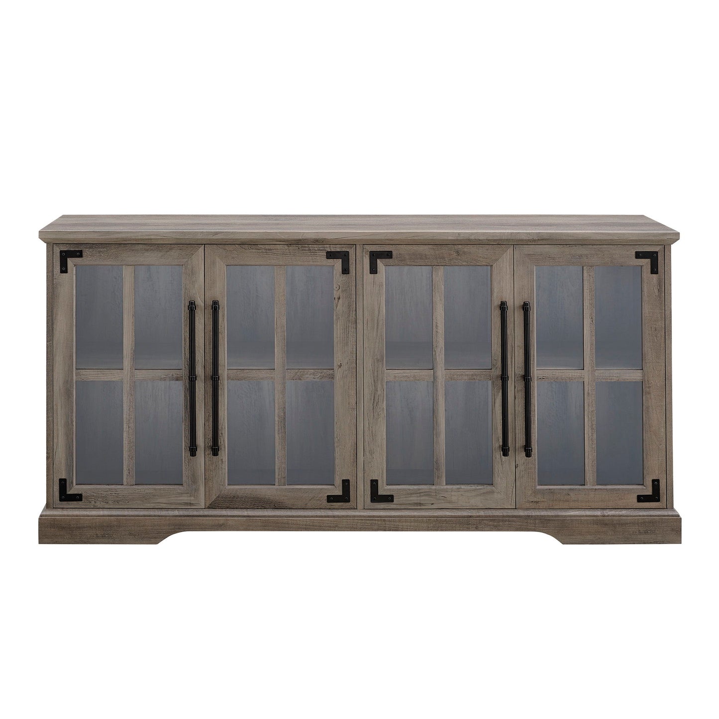 Modern Farmhouse Two Tone Windowpane Glass Door TV Stand For TVs Up To 65" Walker Edison