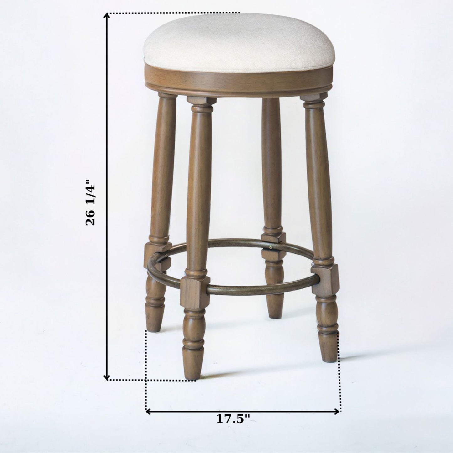 360° Swivel Wooden Barstools With Upholstered Seat, Counter Height (Set of 2) Home Essentials