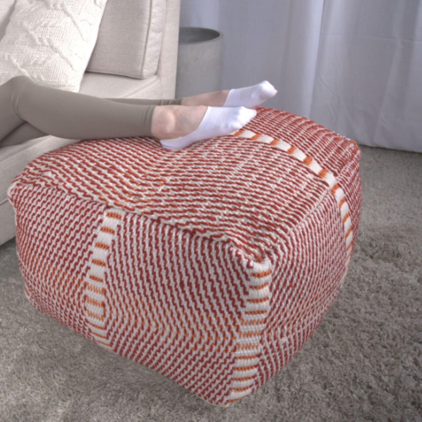 Morro Bay - Handcrafted Water Resistant Pouf - Multi Color Home Essentials
