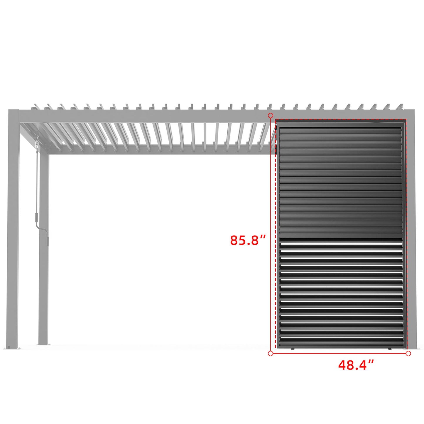 Louver Grille 1 / 3 13Ft Frame & Louvers - Black Home Essentials