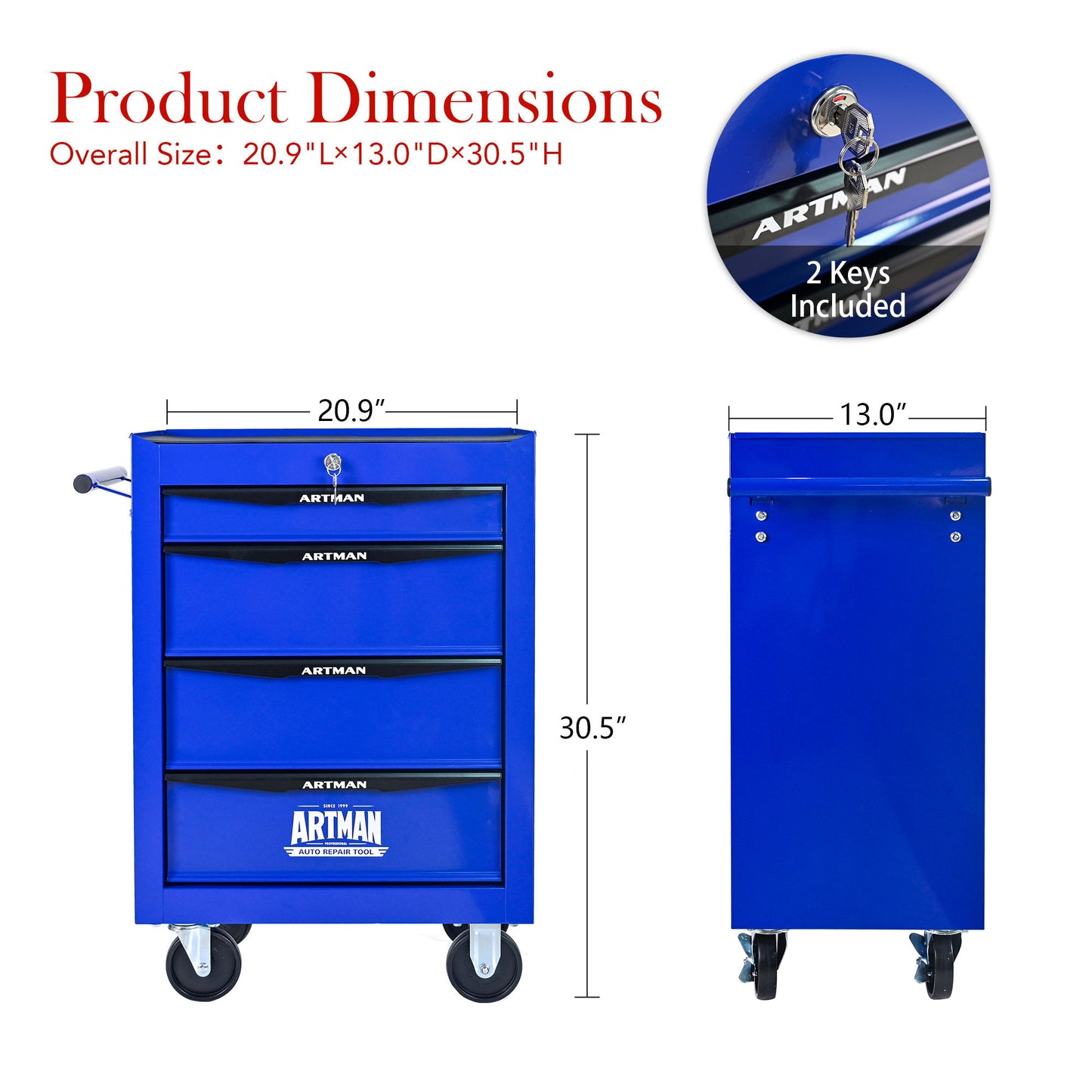Rolling Metal Tool Chest With Drawers, Steel Storage Cabinet With Ball Bearing Slides Daily Nest