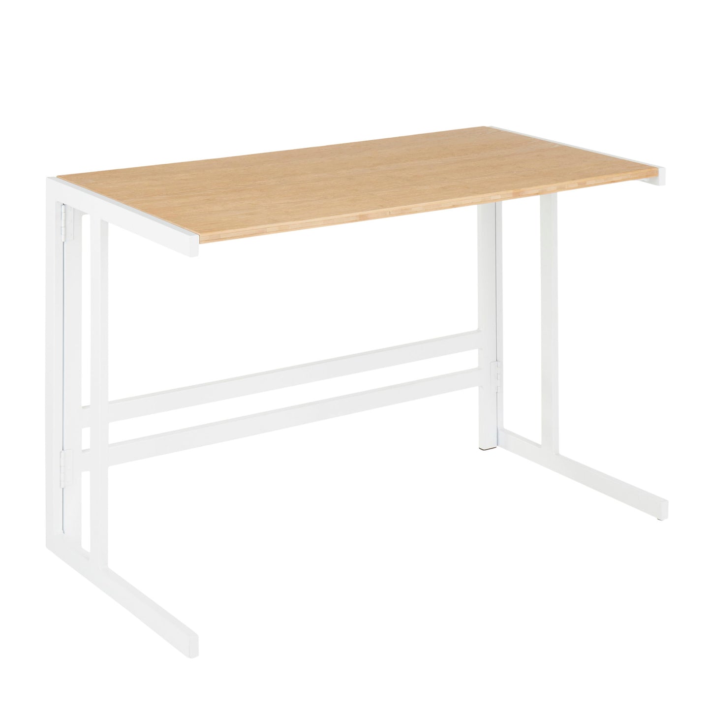 Roman - Industrial Office Desk - White / Natural Lumi Source