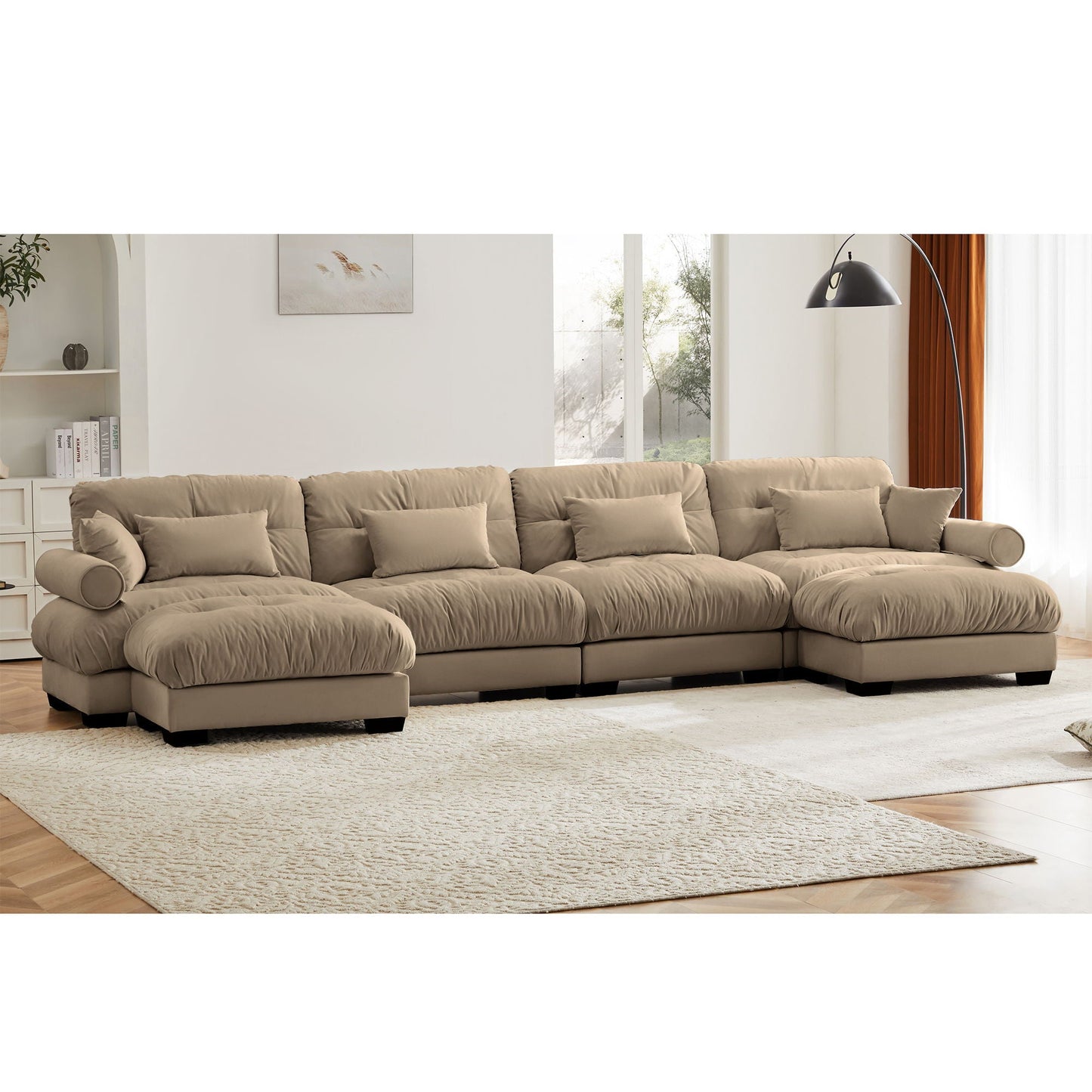 Super Comfort Oversized Modular Sectional Sofa With Movable Ottoman - Snoozhouse