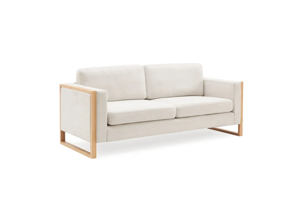 Modern Sofa With Solid Wood Legs, 3 Seater Noble House