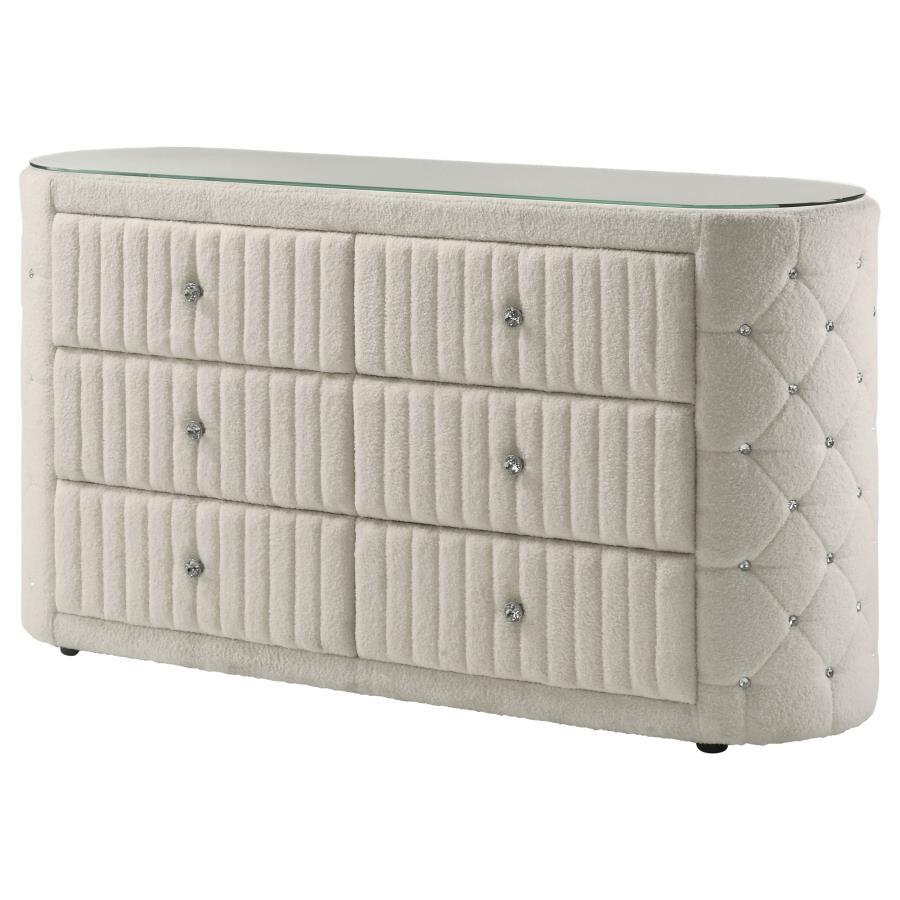 Sonya - 6-Drawer Upholstered Bedroom Dresser Coaster Fine Furniture