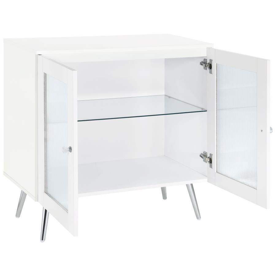 Nieta - 2 Door Engineered Wood Accent Cabinet - White High Gloss Coaster Fine Furniture