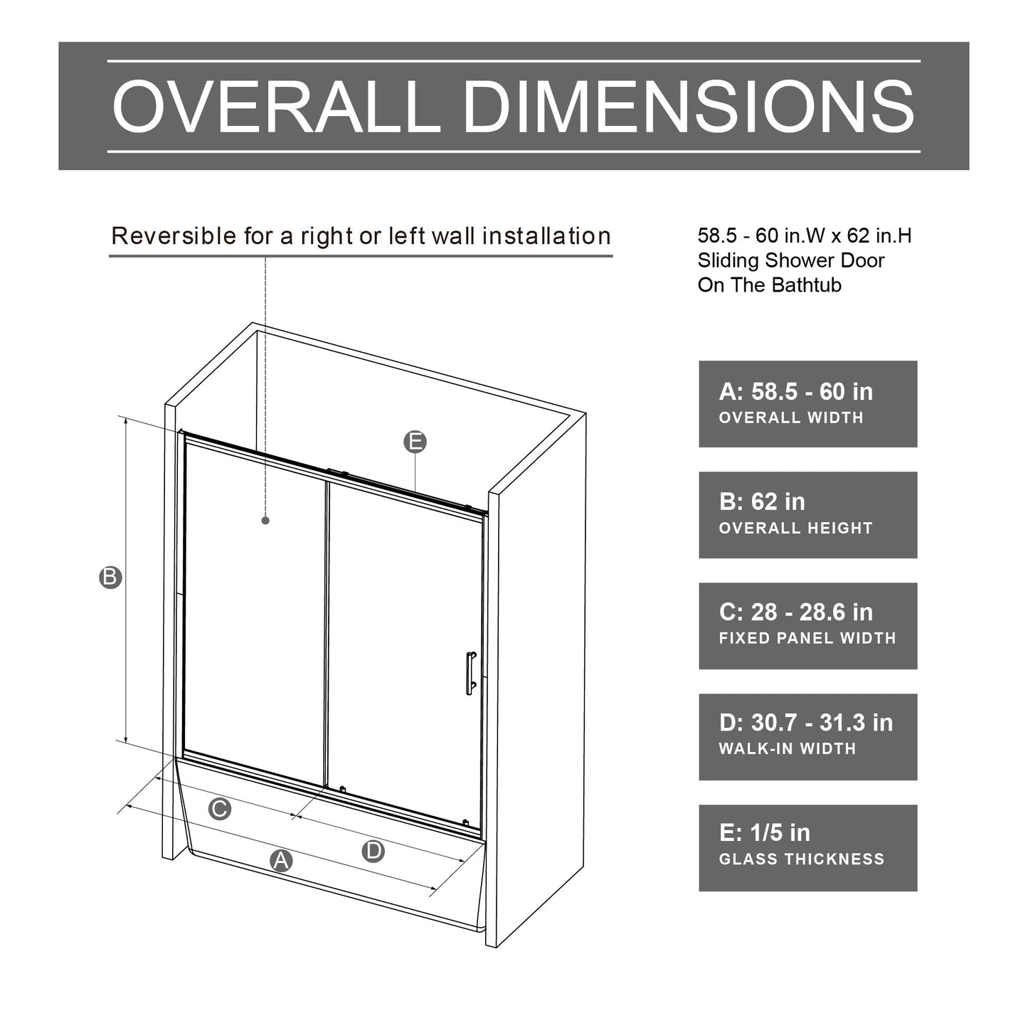 Single Sliding Shower Door For Bathtub With And Handle - Chrome Daily Nest