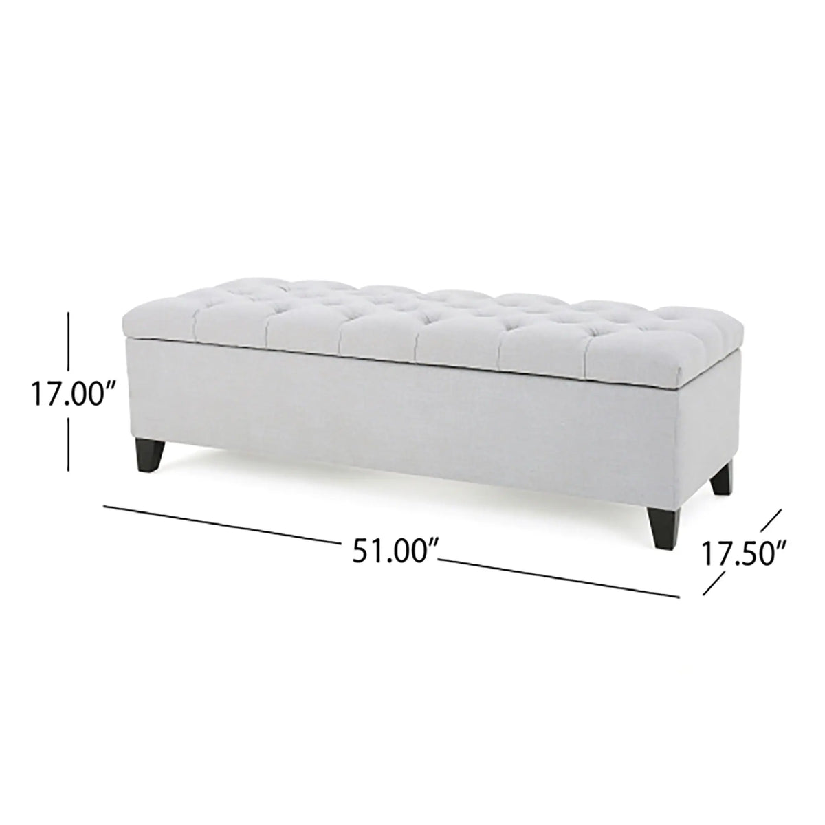 Glouster - Storage Ottoman - Light Gray Noble House