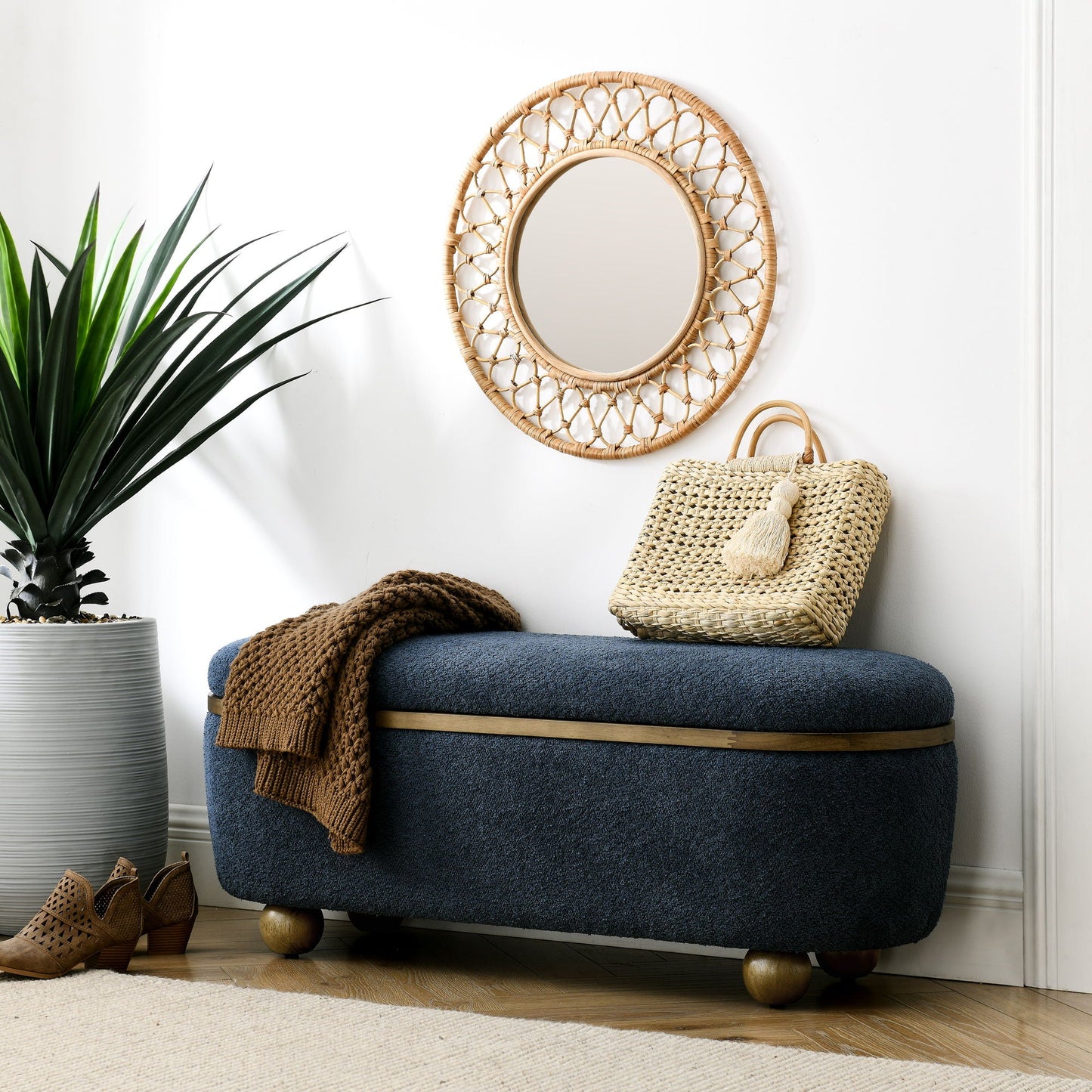 Modern Ottoman Bench Upholstered Seating With Storage Home Essentials