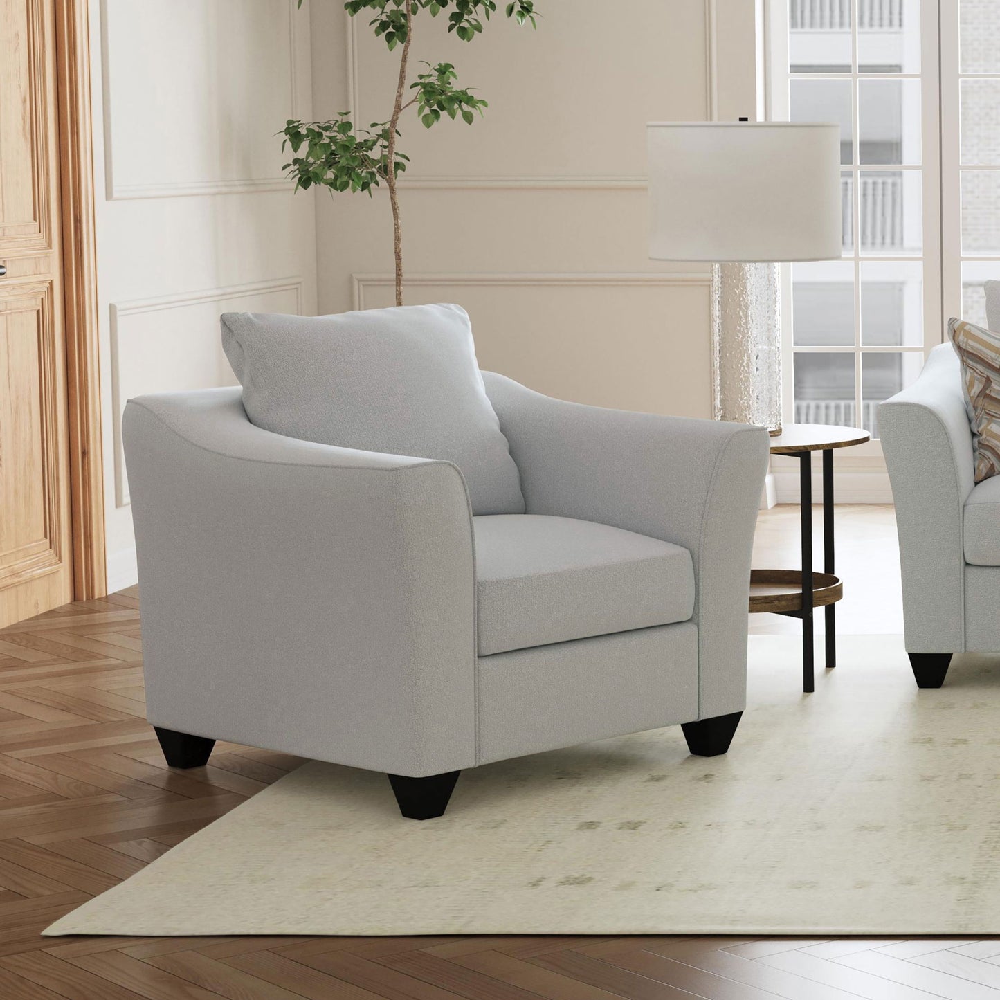 Alcazar - Arm Accent Chair - Gray Furniture Max