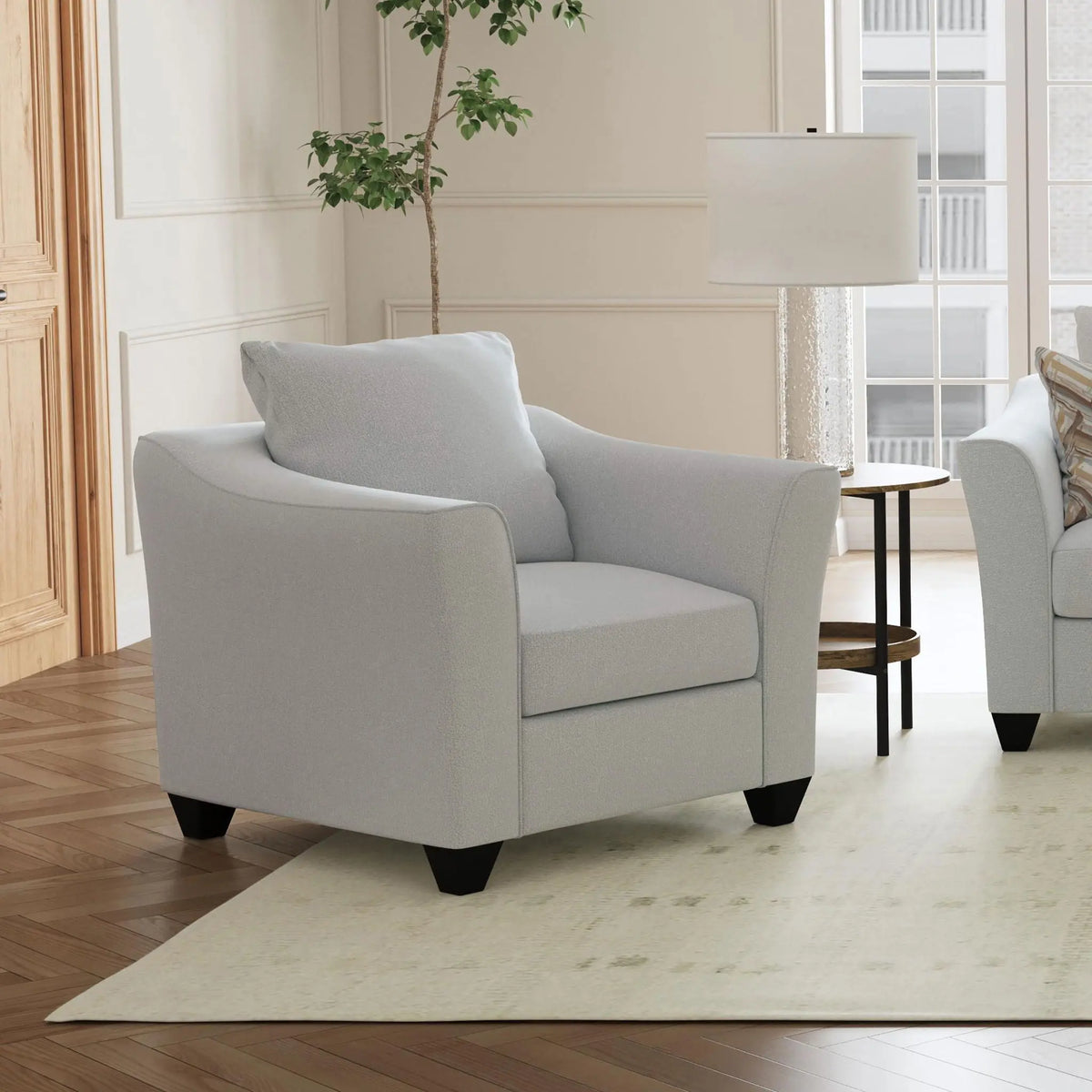 Alcazar - Arm Accent Chair - Gray Furniture Max