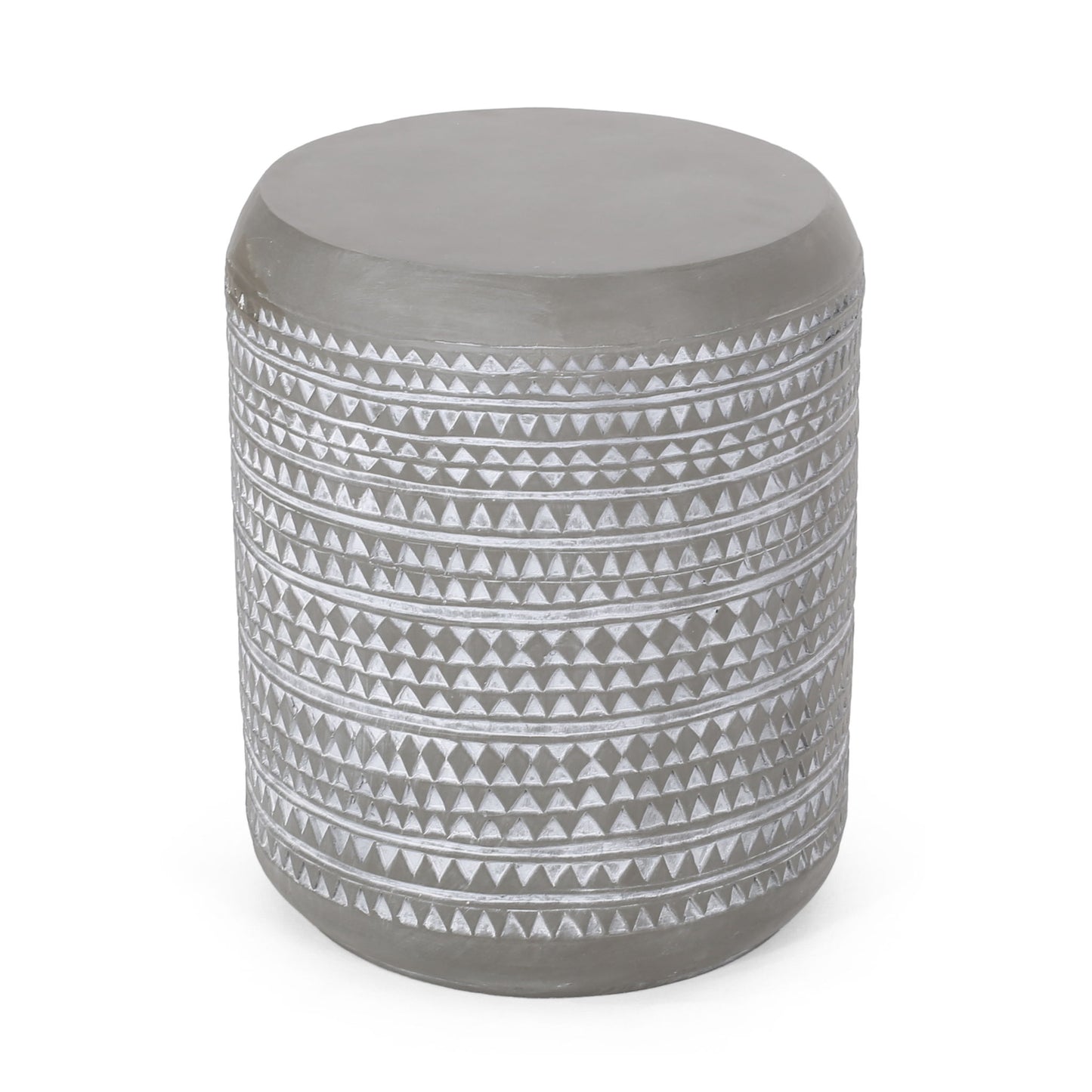 Outdoor Side Table With Cylindrical Shape - White Noble House