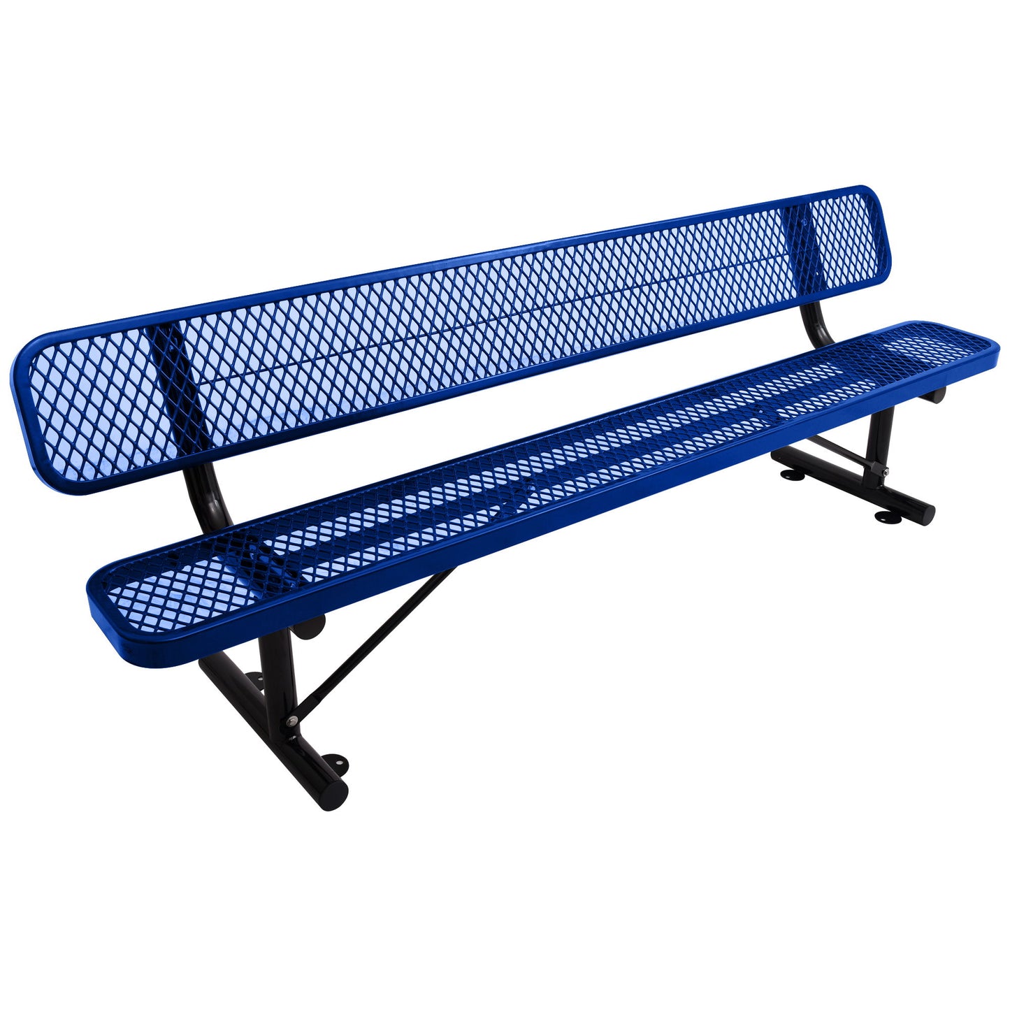 6' Outdoor Steel Bench With Backrest Home Essentials