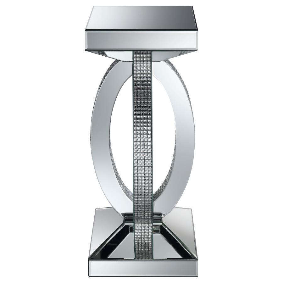 Amalia - Square Mirrored Acrylic Crystal Side End Table - Silver CoasterElevations