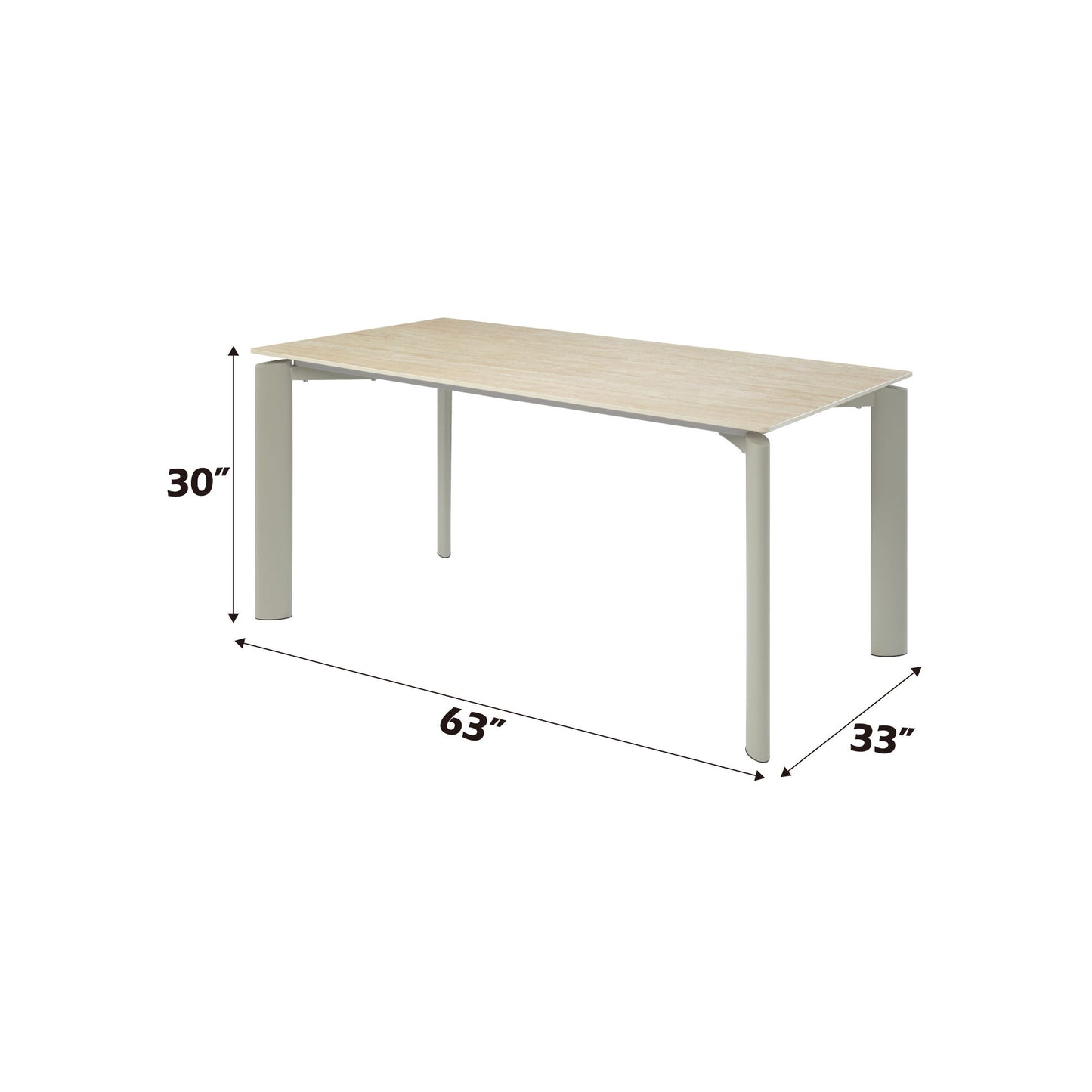 Ingram - Ceramic Top Dining Table - Light Gray Acme