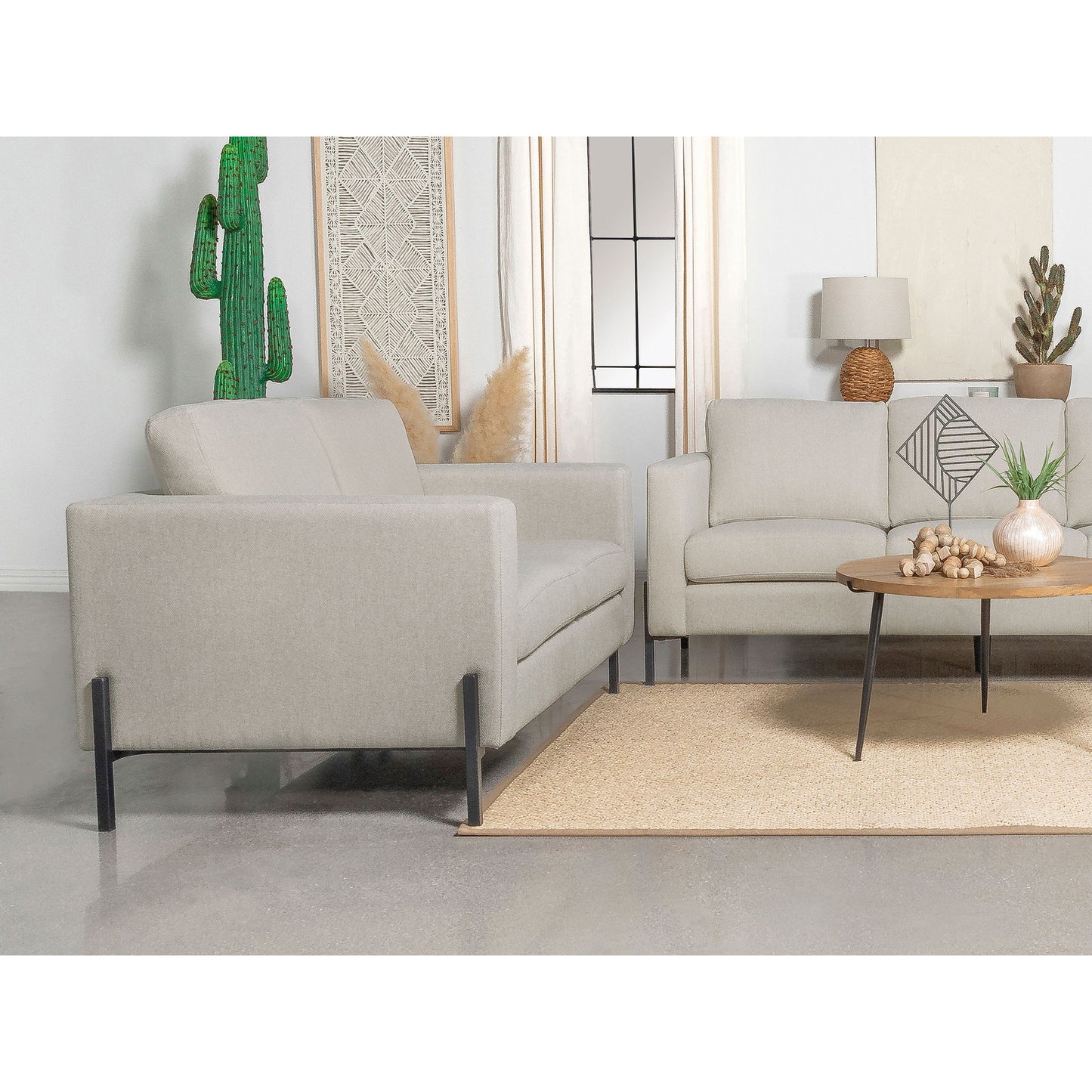 Dulcie - Loose Back Loveseat - Oatmeal Furniture Max
