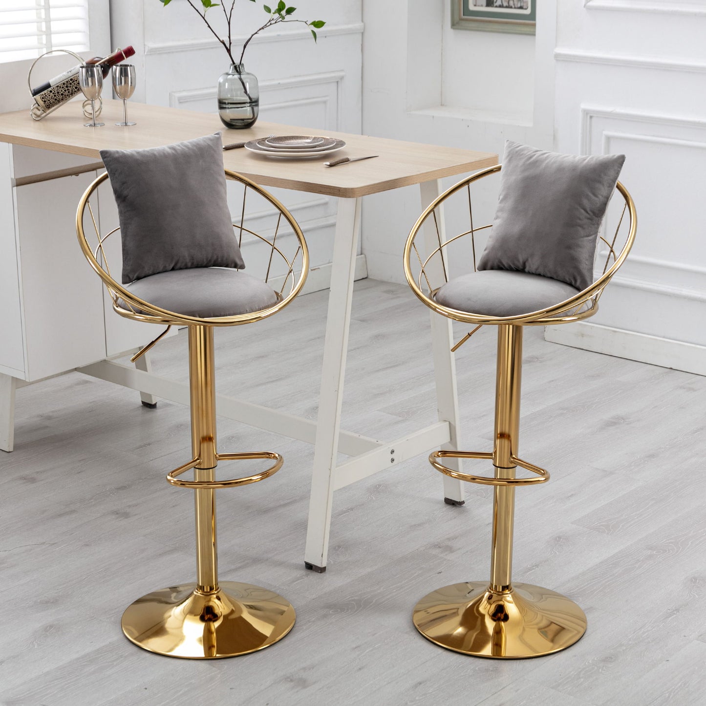 Unique Design Bar Chair, 360 Degree Rotation, Adjustable Height, Suitable For Dining Room And Bar Home Essentials