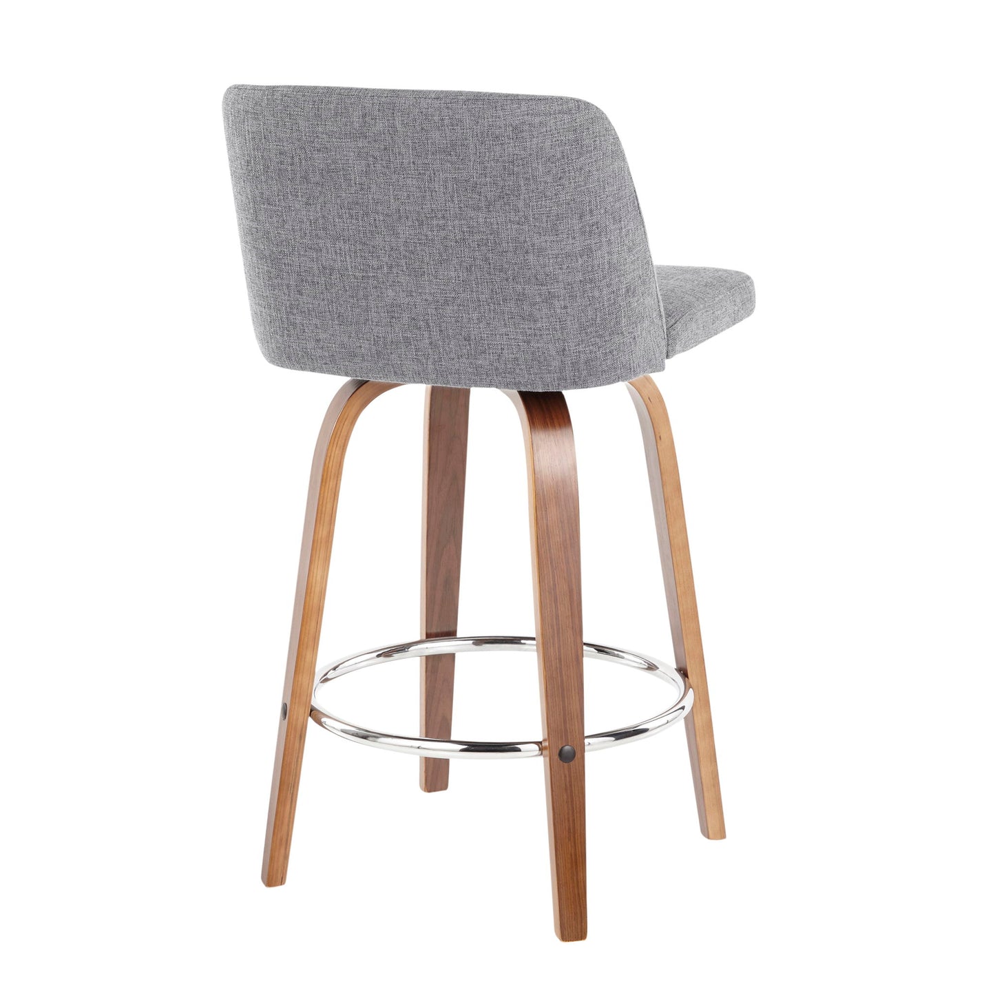 Toriano - Mid-Century Modern Fixed Height Counter Stool With Round Footrest (Set of 2) Lumi Source