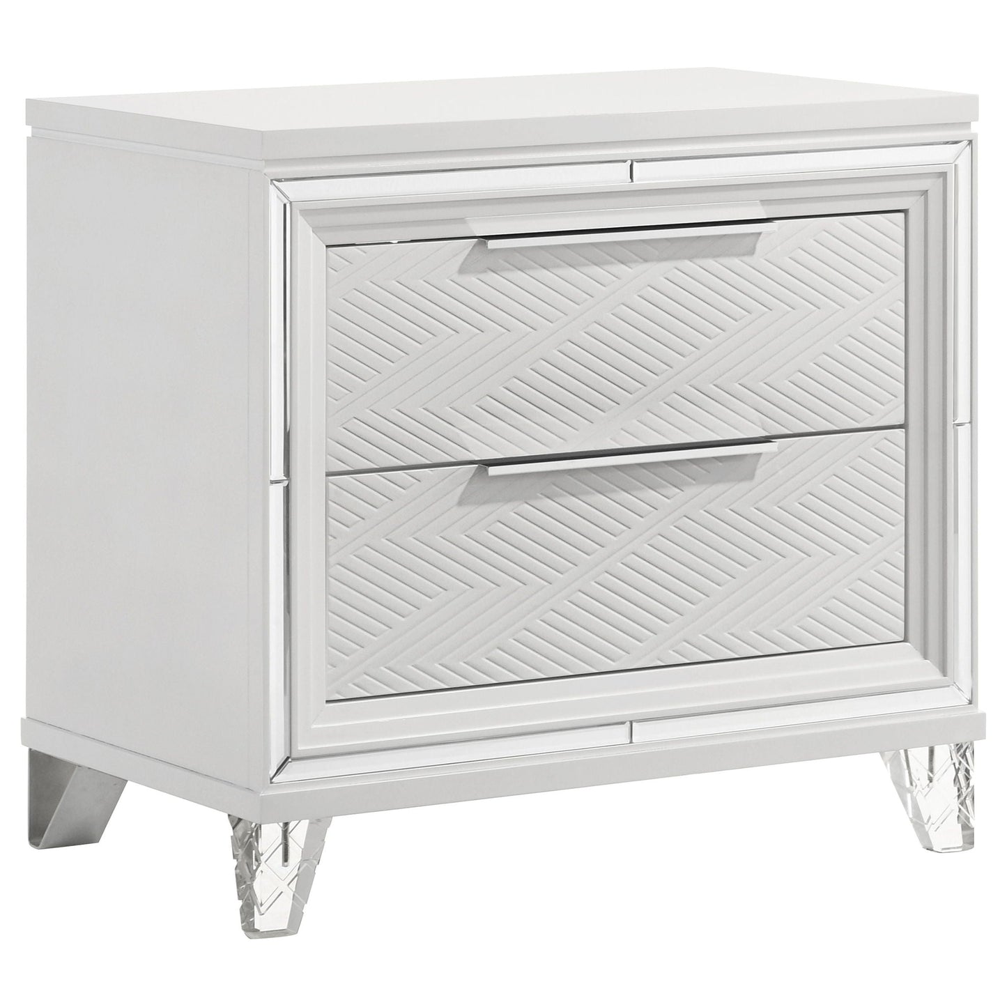 Marmore - 2-Drawer Nightstand Bedside Table - White Coaster Fine Furniture