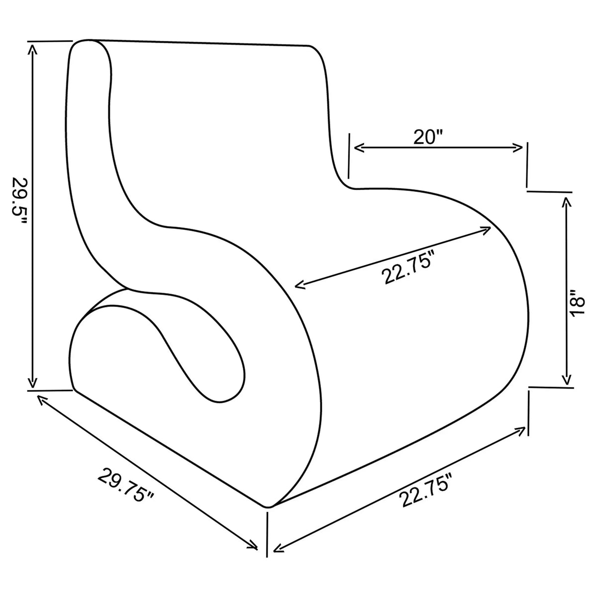 Austin - Armless Curved Chair Furniture Max