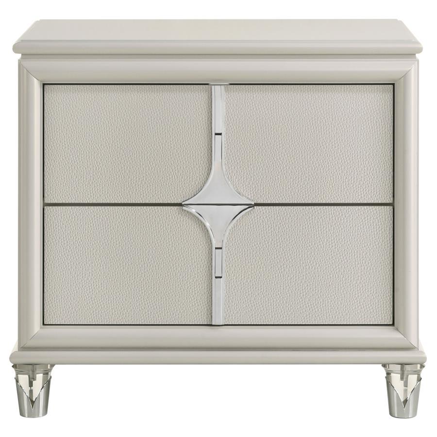 Olivia - 2-Drawer Nightstand Bedside Table - Pearl White Coaster Fine Furniture