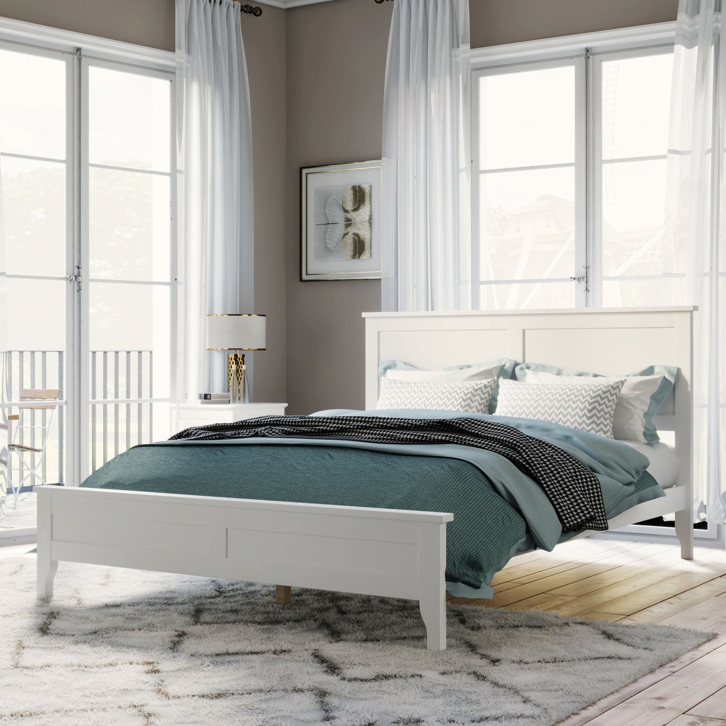Modern Solid Wood Platform Bed Hearth and Haven