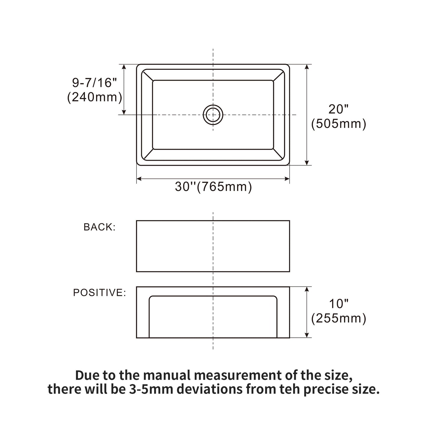 Sink 30" Apron Front Reversible Single Bowl Kitchen Sink With Grid, Strainer - White Daily Nest