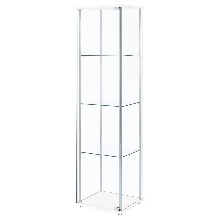 Bellatrix - 4-Shelf Clear Glass Curio Cabinet CoasterEveryday