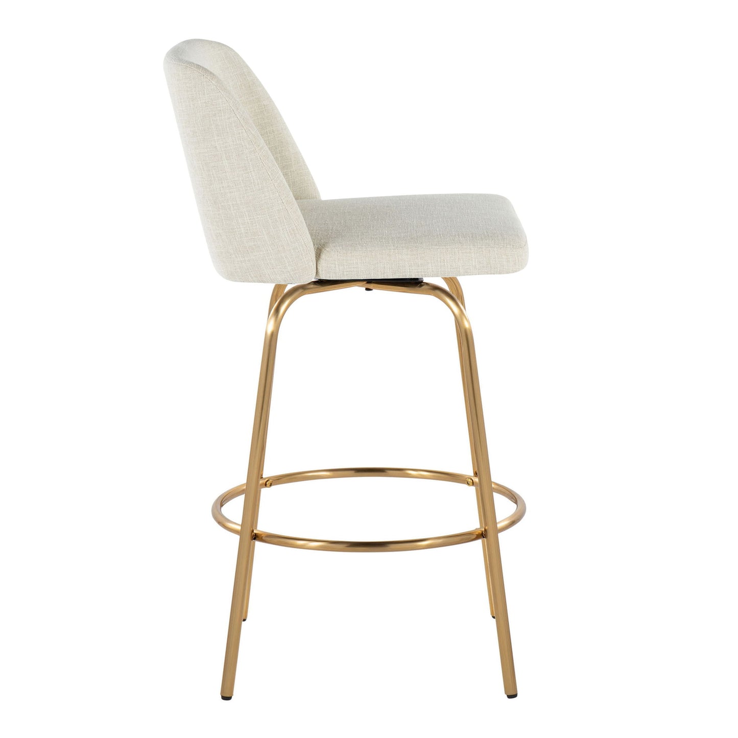 Toriano - Contemporary, Fixed Height Counter Stool With Swivel With Round Footrest (Set of 2) Lumi Source