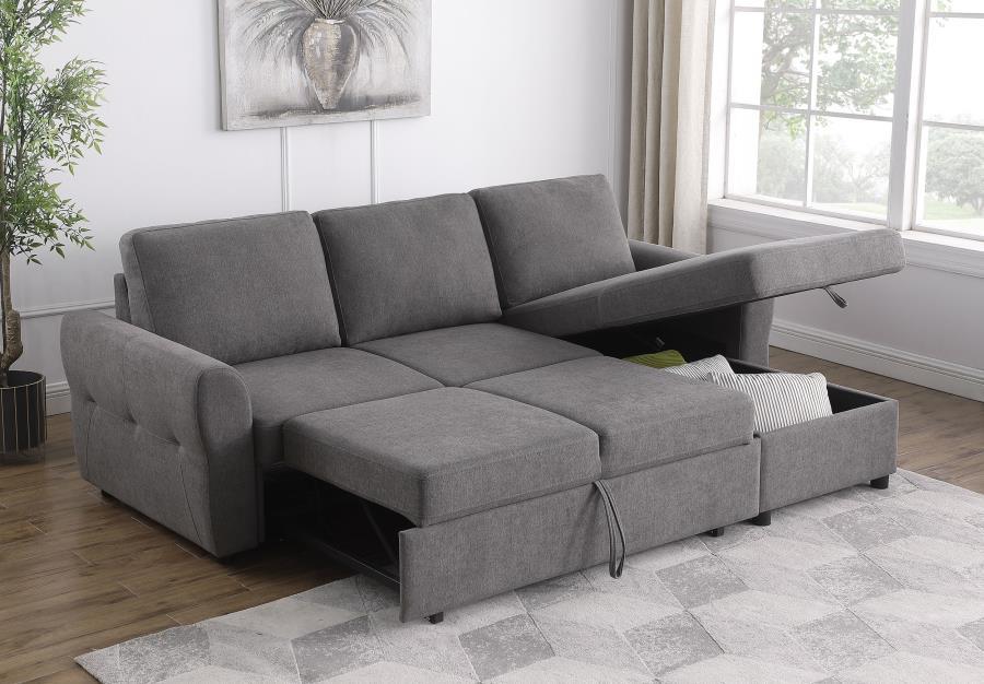 Samantha - Upholstered Storage Sleeper Sectional Sofa Coaster Fine Furniture