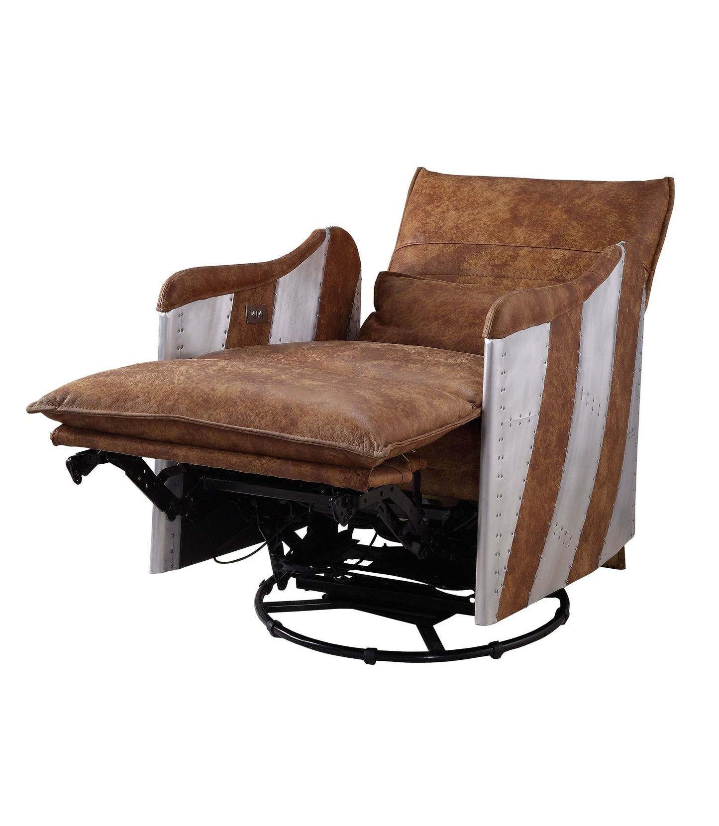 Qalurne - Power Motion Recliner With Swivel - Two Tone Mocha Acme