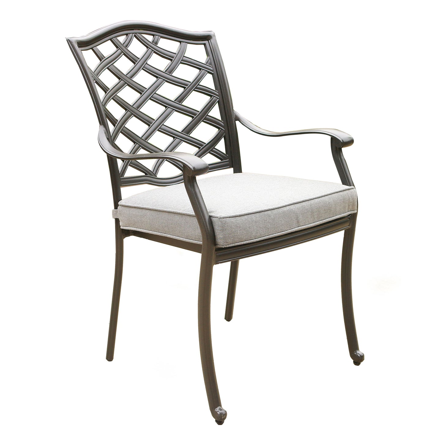 Outdoor Patio Aluminum Dining Arm Chair With Cushion (Set of 2) Home Essentials