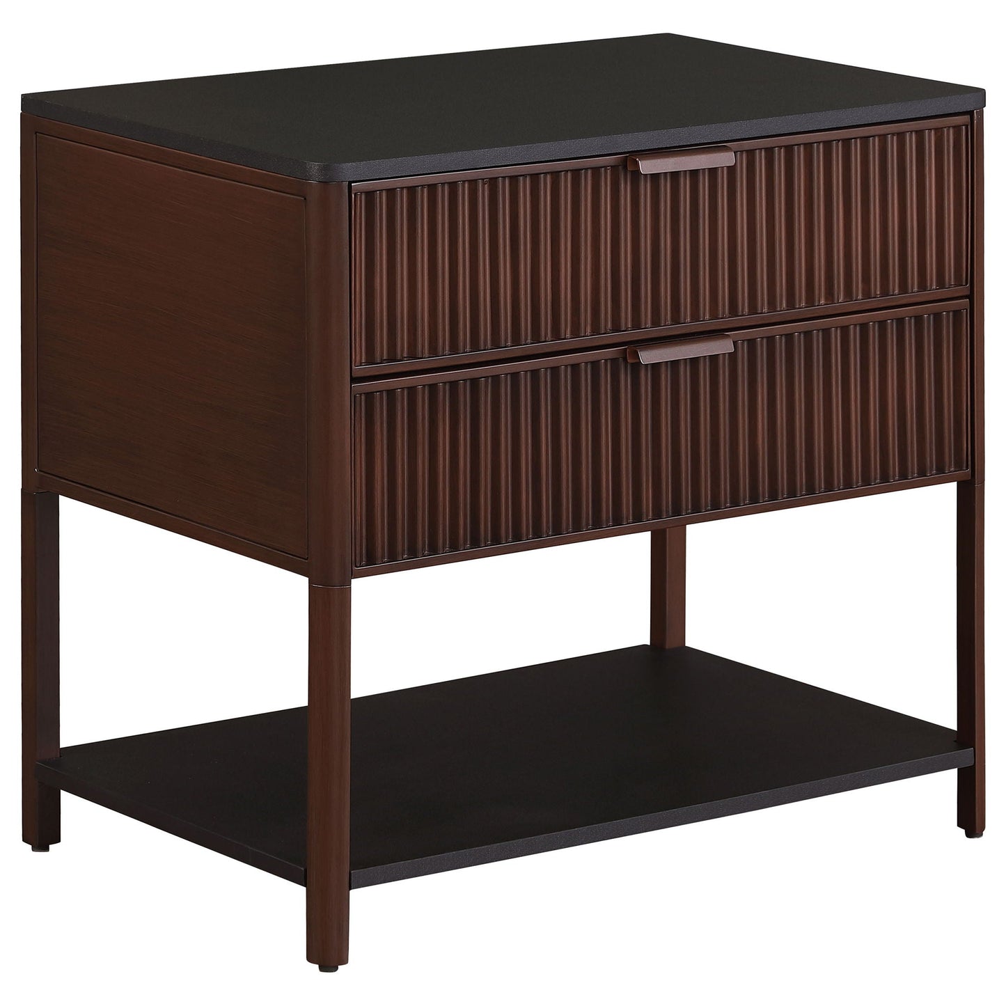 Zimmerlee - 2-Drawer Side Table with Shelf - Rust Brown Coaster Fine Furniture