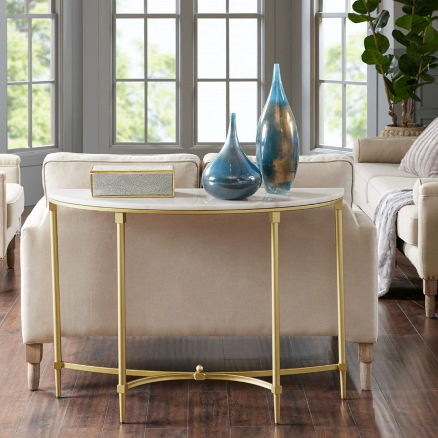 Bordeaux - Console Table - White / Gold JLA