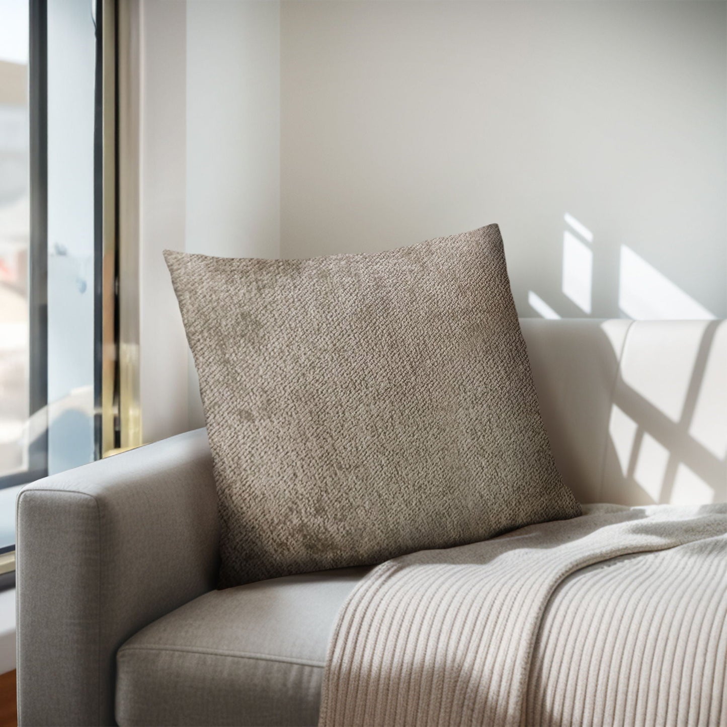 Ava - Solid Square Pillow - Dark Taupe Chapel Hill