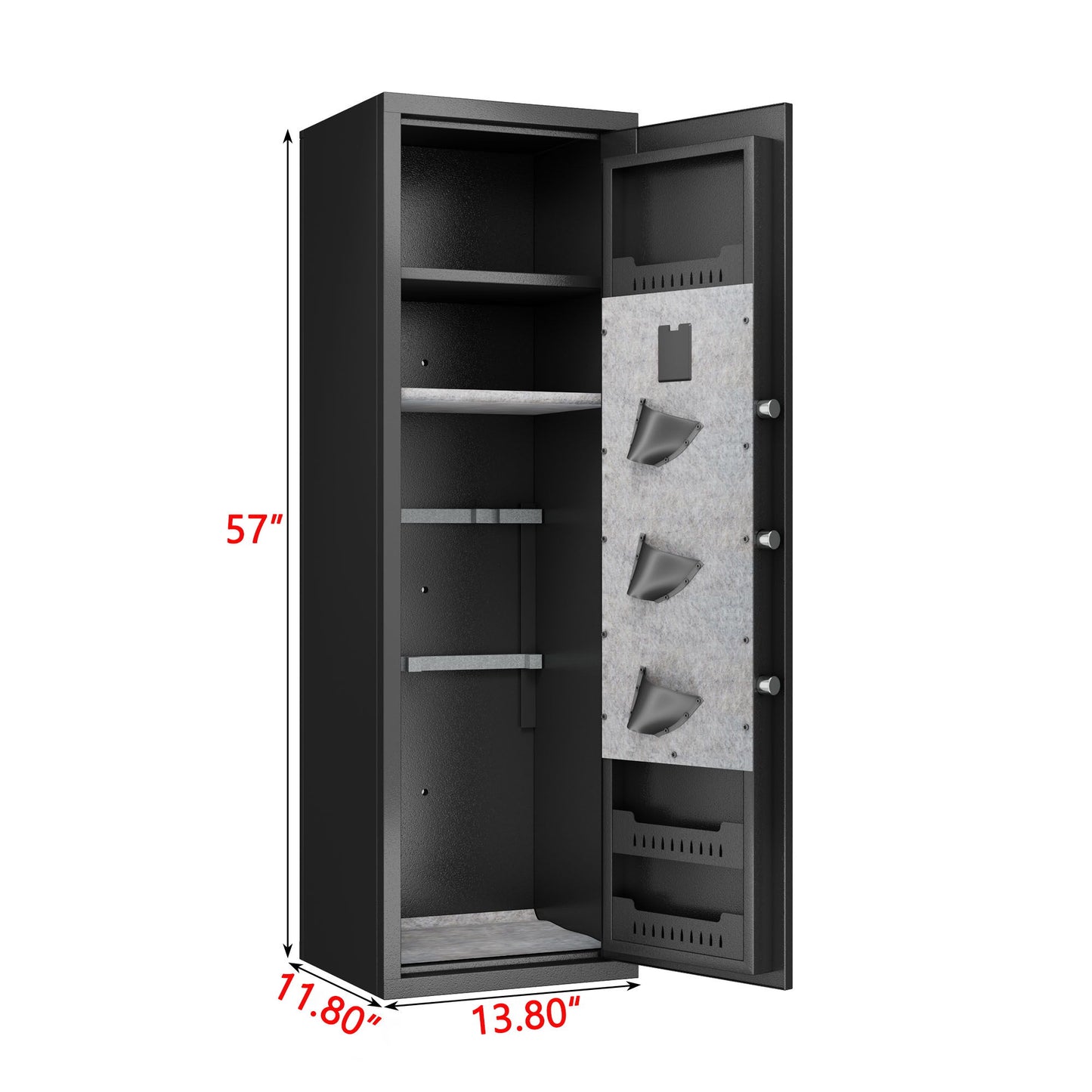 Gun Safes For Home Rifle And Pistols, Fingerprint Electronic Safe With Quick Access, Detachable Partition - Black Daily Nest