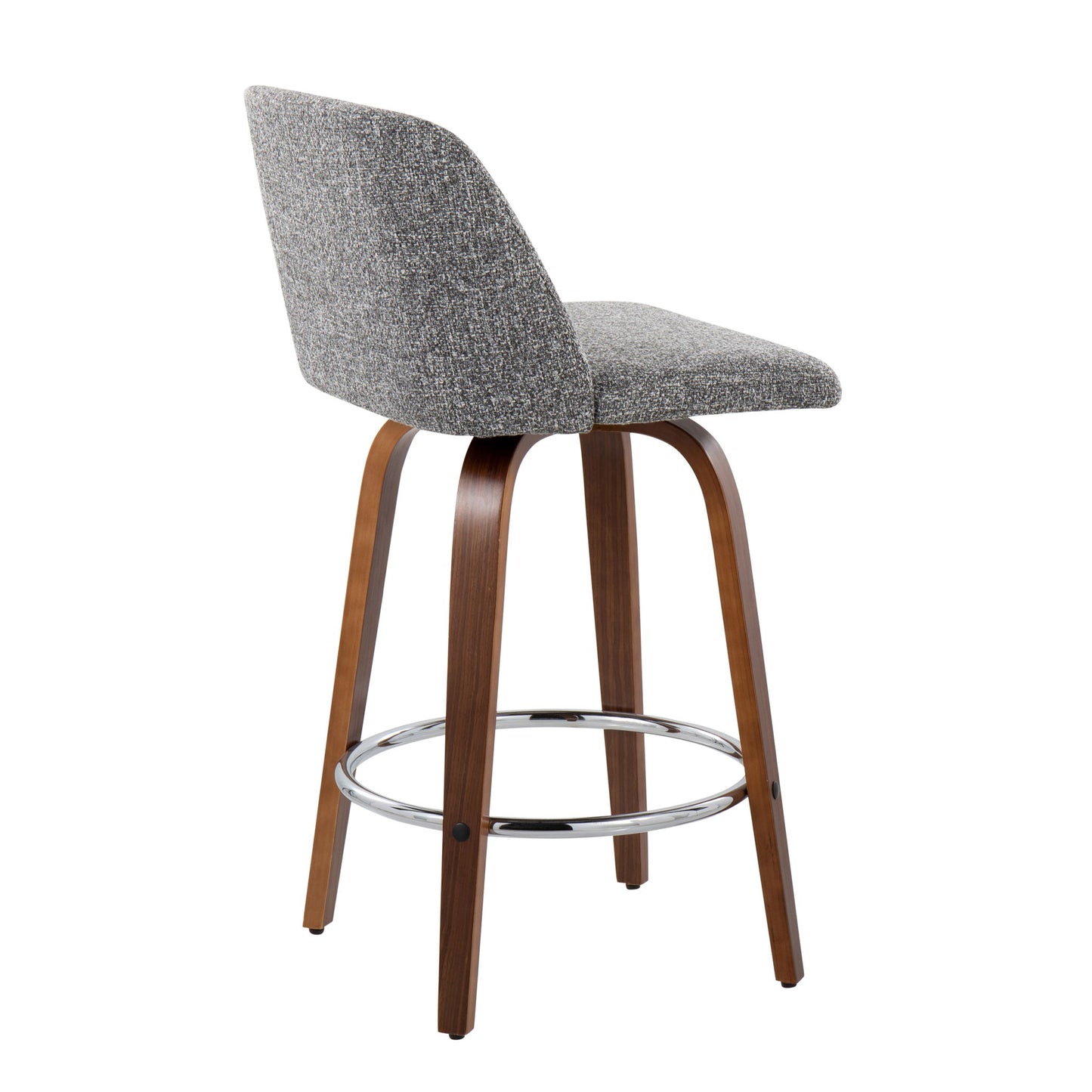 Toriano - Mid-Century Modern Fixed Height Counter Stool With Round Footrest (Set of 2) Lumi Source