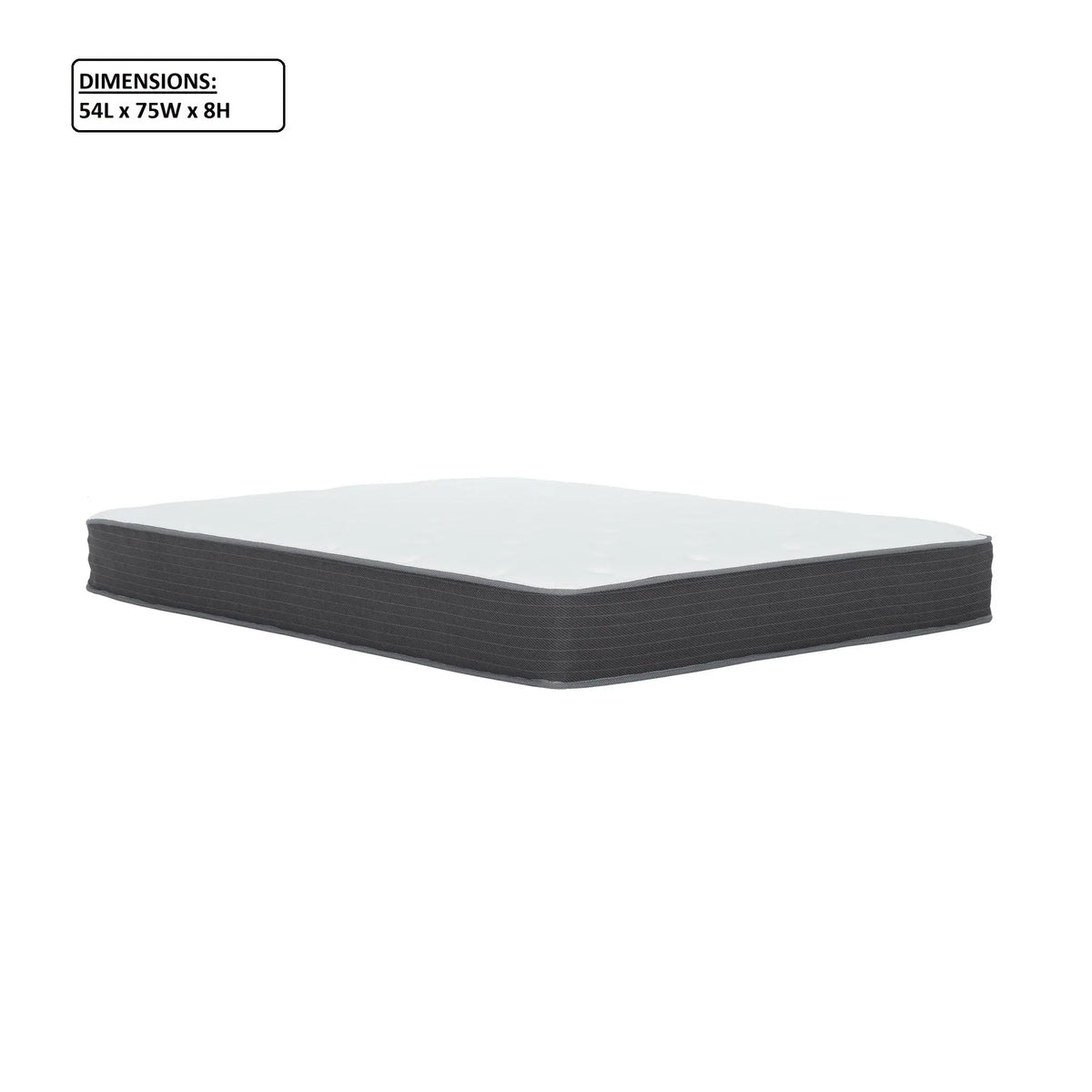 8" Pocket Spring Hybrid Bed In A Box Mattress, Soft Gel Memory Foam - Gray / White - Full Daily Nest