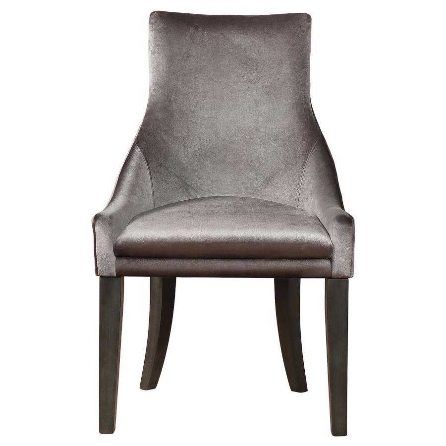Phelps - Velvet Upholstered Dining Side Chair (Set of 2) - Gray CoasterElevations
