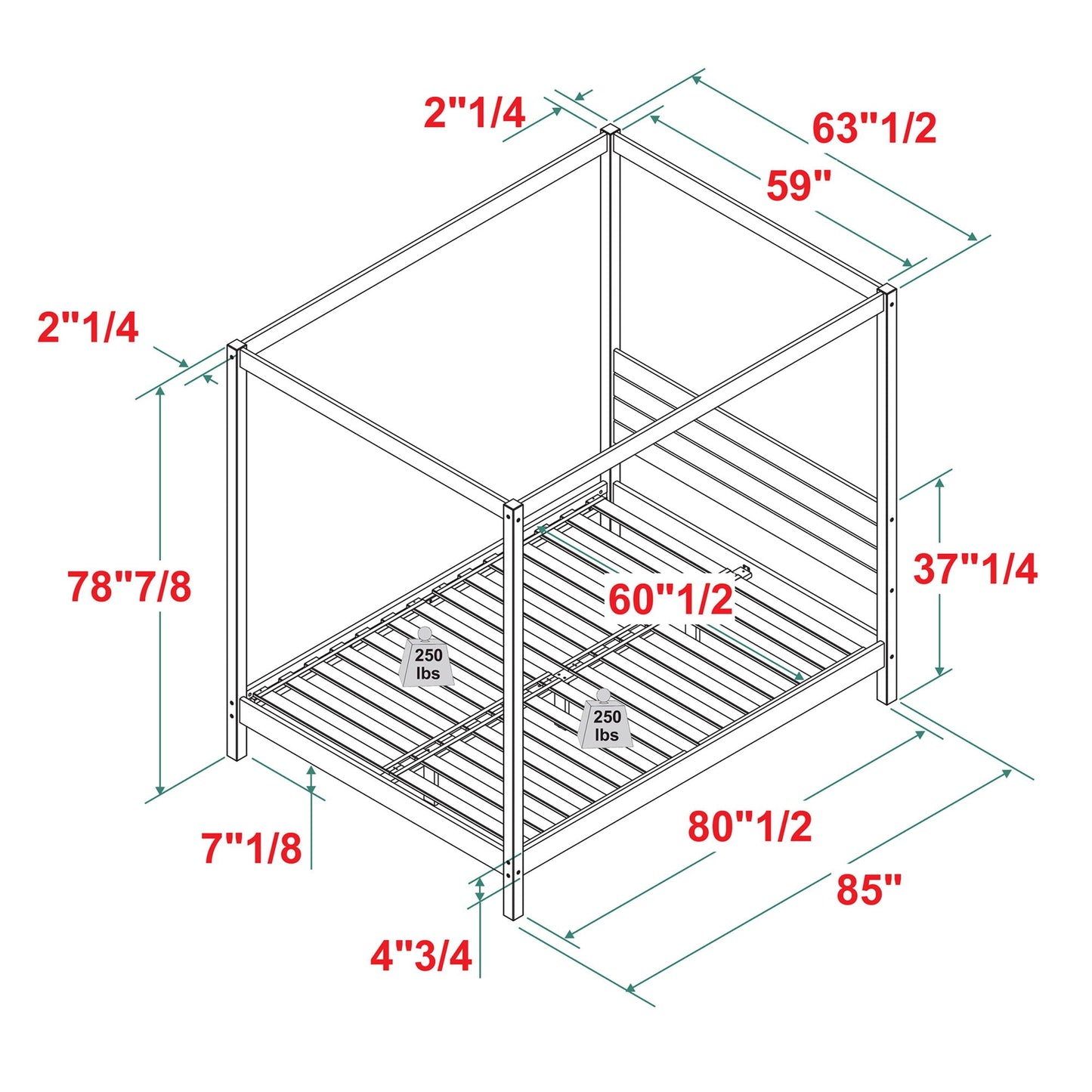 Canopy Bed Frame Modern Minimalist Boho Walker Edison