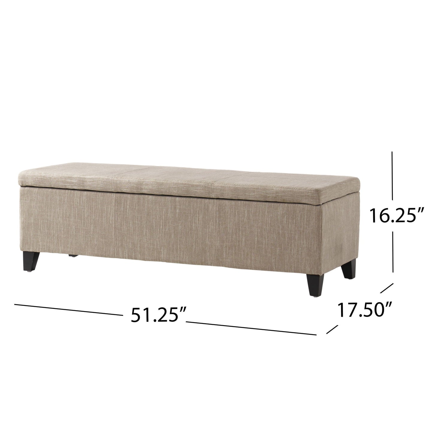 Glouster - Contemporary Storage Ottoman V2 With Upholstered Fabric - Sand Noble House