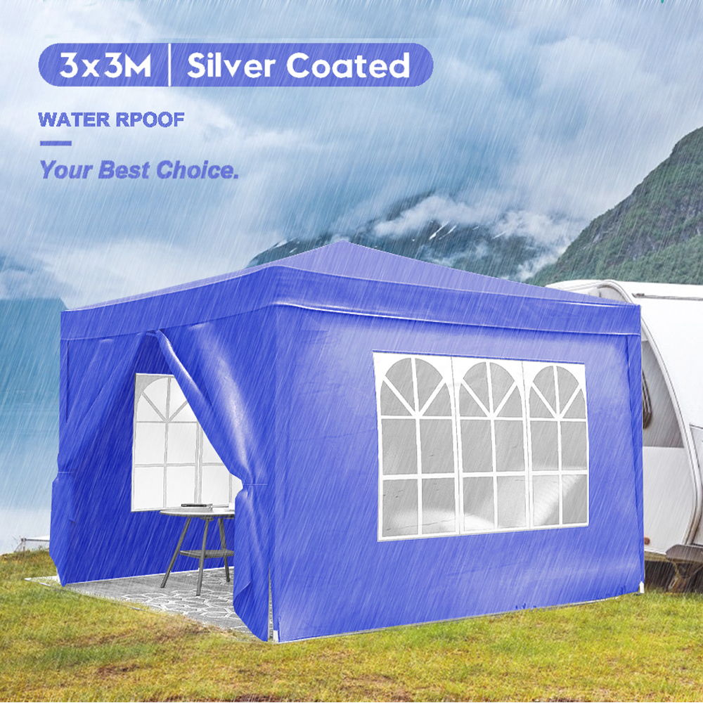 10'X10' Folding Canopy With 4 Removable Sidewalls Outdoor Event Shelter UPF 50+ Gazebo Portable Tents For Parties Beach Camping Wedding Ez Pop Up Canopy 4 Pieces Weight Bag + Carry Bag Home Essentials
